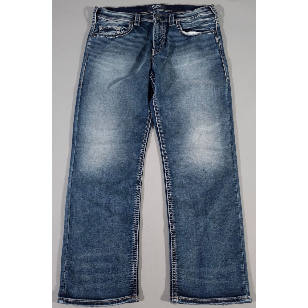 Silver Jeans Grayson Jeans Mens 36x30 Blue Easy Fit Straight Leg M33314SWK360